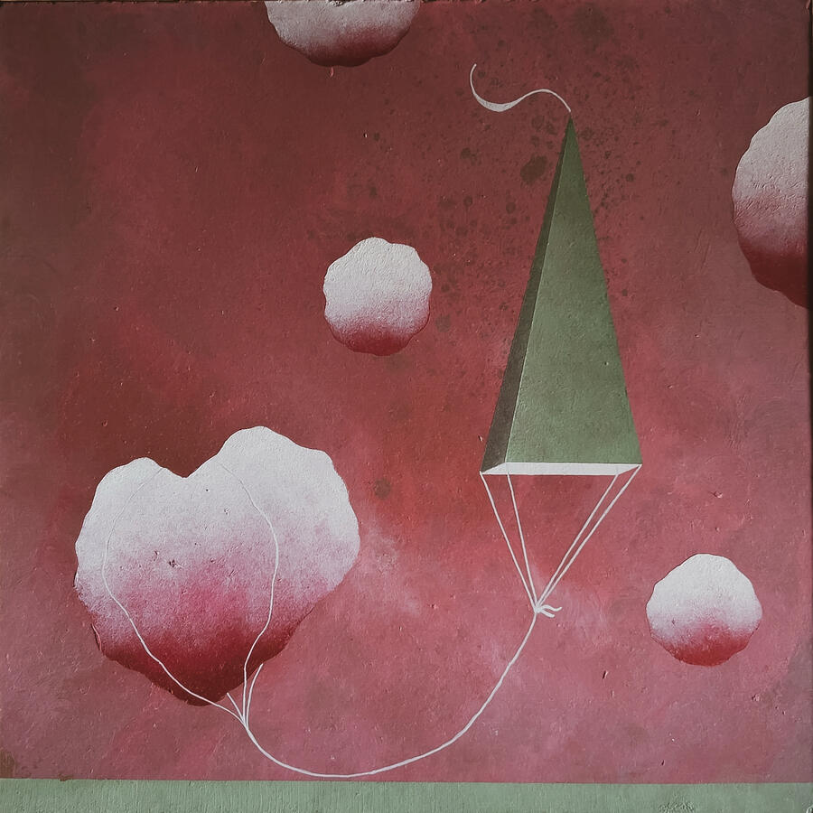 Ti porto la nuvola cuore / I bring you the heart cloud · 36×36 cm