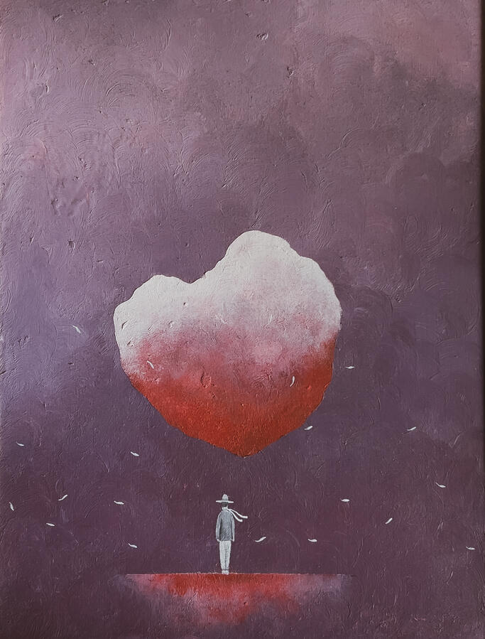 Incontro con il grande cuore / Meeting the great heart · 30×40 cm